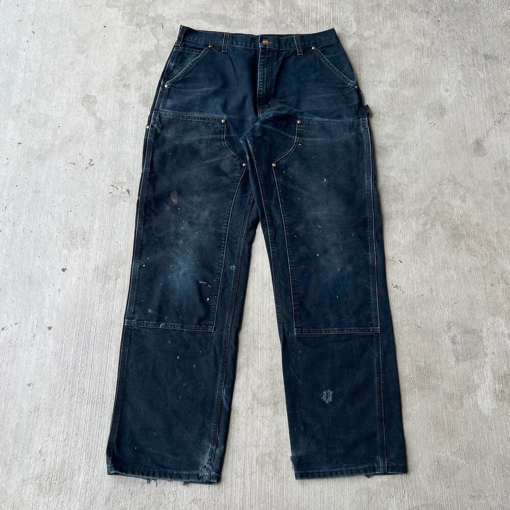 Carhartt faded black double knee work wear carpenter pants